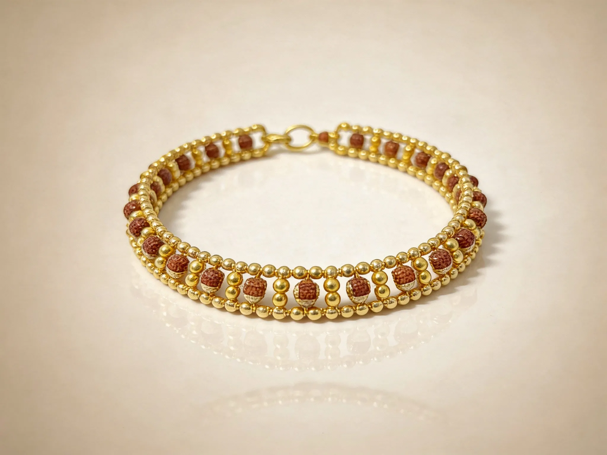 Gold Bead Rudraksha Bracelet